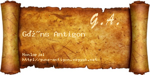 Güns Antigon névjegykártya